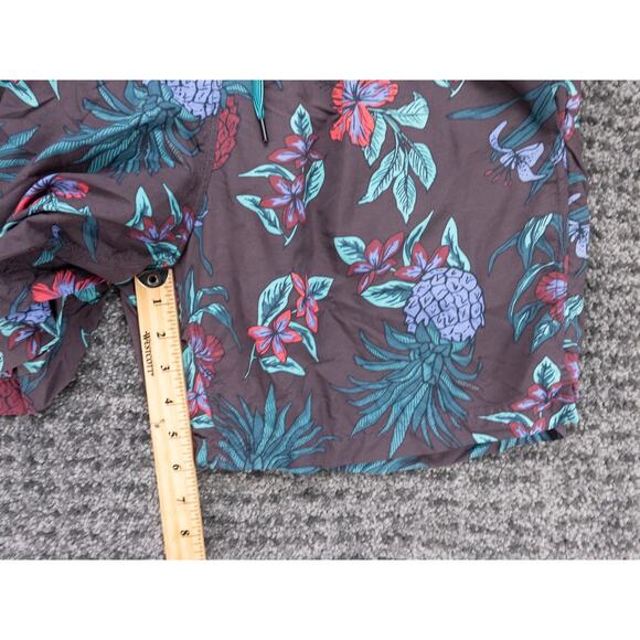 Saxx Swim Trunks Mens XL Dark Purple Floral Print Cannonball 2N1 Lined Beach - Picture 7 of 10